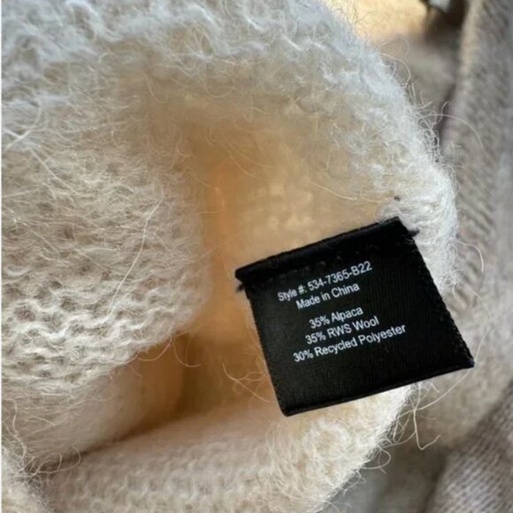 Jenni Kayne Boyfriend Alpaca Wool Knit Cardigan - Sand Cream Off White - Picture 7 of 8